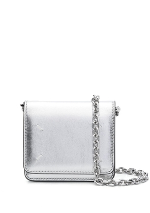 Maison Margiela small metallic wallet-on-chain - Silver