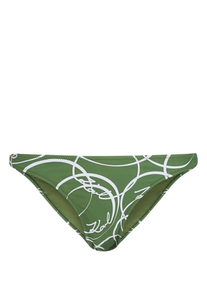 Karl Lagerfeld circle-print Brazilian bikini bottoms - Green