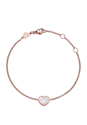 Chopard Rose Gold And Mother-Of-Pearl My Happy Hearts Bracelet