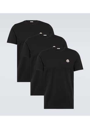 Moncler Set of 3 logo cotton jersey T-shirts