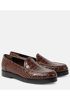 Manolo Blahnik Dinelio croc-effect leather loafers