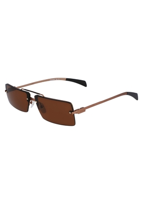 Salvatore Ferragamo Brown Rectangular Unisex Sunglasses SF306S 762 65