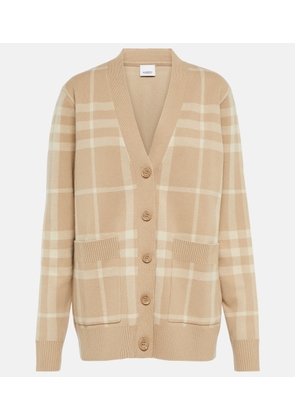 Burberry Checked wool and cashmere cardigan