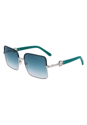 Salvatore Ferragamo Blue Gradient Square Ladies Sunglasses SF302SL 047 60
