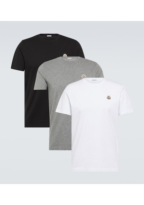 Moncler Set of 3 logo cotton jersey T-shirts