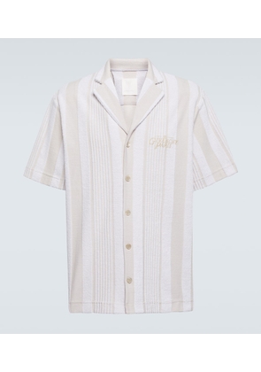 Givenchy Plage striped cotton-blend terry bowling shirt