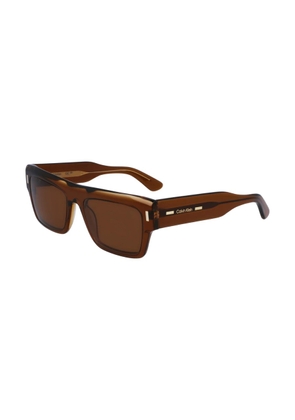 Calvin Klein Brown Square Unisex Sunglasses CK23504S 200 55