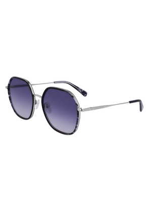Longchamp Blue Gradient Geometric Ladies Sunglasses LO163S 046 58