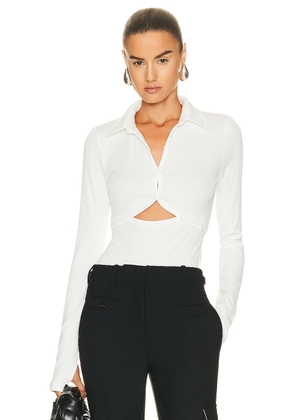 Helmut Lang Crop Cardigan Top in Ivory - Ivory. Size L (also in ).