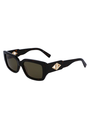 Lacoste Green Rectangular Ladies Sunglasses L6021S 214 55