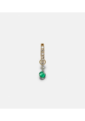 Roxanne First 14kt white gold single earring with emerald and diamonds