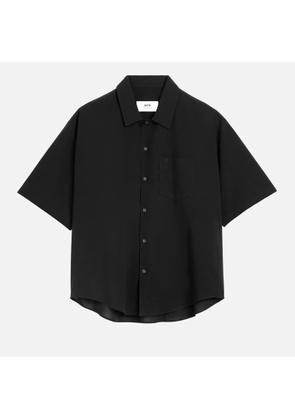 AMI Camp Collar Cotton-Crepe Shirt - XL