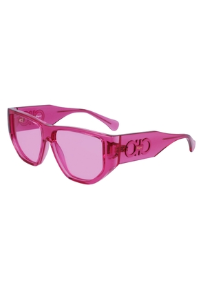 Salvatore Ferragamo Pink Geometric Unisex Sunglasses SF1077S 664 56