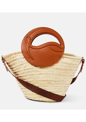 Christian Louboutin Biloumoon straw and leather basket bag