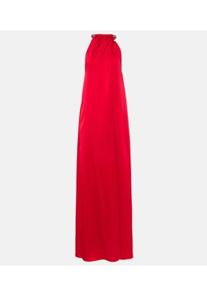 Stella McCartney Embellished halterneck satin gown