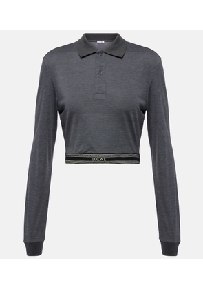 Loewe Cropped cotton polo sweater
