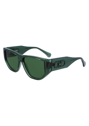 Salvatore Ferragamo Green Geometric Unisex Sunglasses SF1077S 317 56