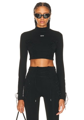 OFF-WHITE Long Sleeve Crop Top in Black - Black. Size M (also in XS).