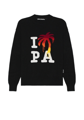 Palm Angels I Love Pa Sweater in Black - Black. Size M (also in S, XL/1X).