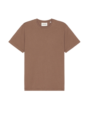 FRAME Logo Short Sleeve Tee in Dry Rose - Brown. Size L (also in S).