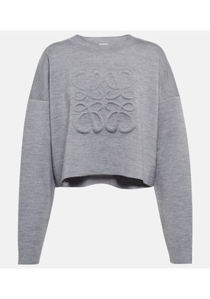 Loewe Anagram cropped wool-blend sweater