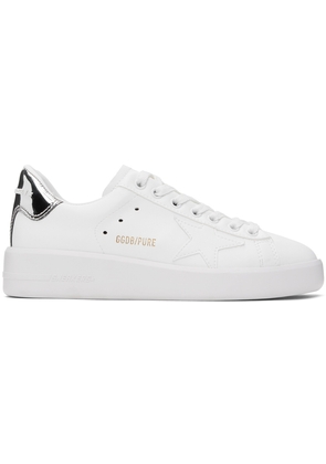 Golden Goose White & Silver Bio-Based Purestar Sneakers