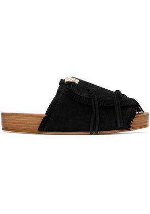 visvim Black Christo Shaman-Folk Sandals