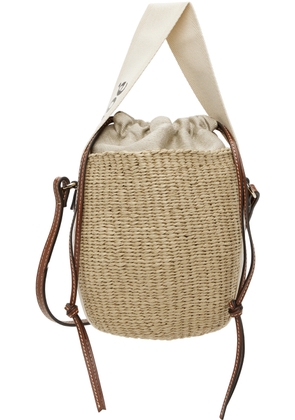 Chloé Beige & Off-White Small Woody Basket Bag