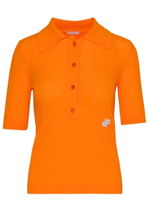 Patou Orange Cotton Polo Shirt
