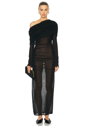 Saint Laurent One Shoulder Gown in Noir - Black. Size M (also in L, S).