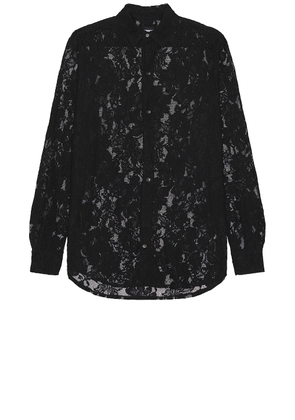 DOUBLE RAINBOUU Sundown Shirt in Black Lace - Black. Size XL/1X (also in L).