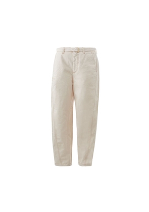 Emporio Armani Chic Beige Cotton Pants for Sophisticated Style - W46