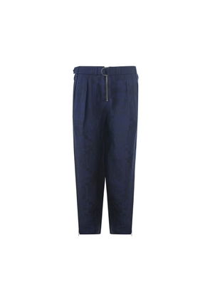 Emporio Armani Elegant Blue Linen Trousers for Men - W50