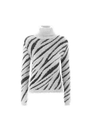 Imperfect Chic High Collar Stripe Sweater - XL