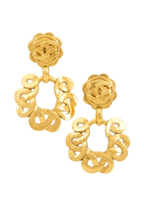 chanel Chanel Coco Mark Swing Clip-On Earrings in Gold - Metallic Gold. Size all.