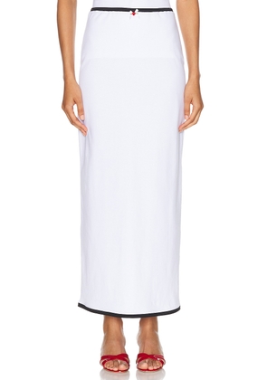 Rowen Rose Long Skirt in White & Black - White. Size 34 (also in 36, 38, 40).
