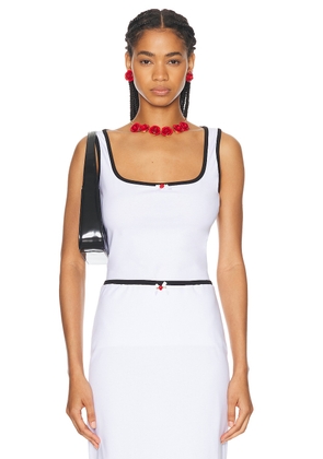Rowen Rose Tank Top in White & Black - White. Size 34 (also in 36, 38, 40).