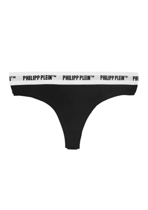 Philipp Plein Chic Black Logo Elastic Thongs Twin-Pack - XL
