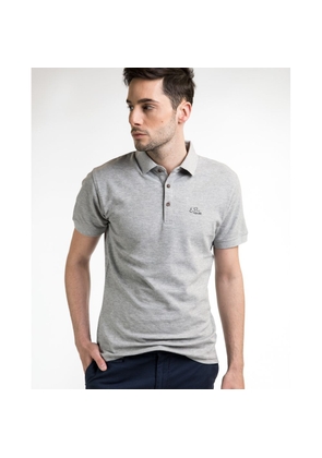 Yes Zee Sophisticated Gray Cotton Polo for Men - S