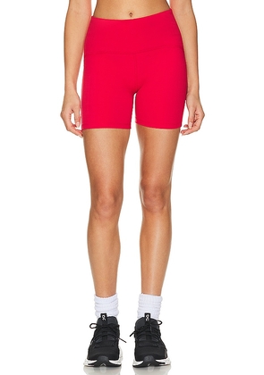Beyond Yoga Powerbeyond Strive Biker Short in Red. Size M, S, XL, XS.