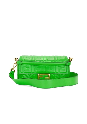 FWRD Renew Fendi Baguette Shoulder Bag in Green.