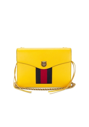 FWRD Renew Gucci 2 Way Chain Leather Shoulder Bag in Mustard.