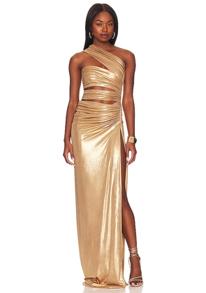 J.Angelique Cassia Dress in Metallic Gold. Size M, XS.