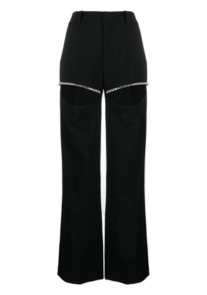 AREA crystal-embellished cut-out trousers - Black