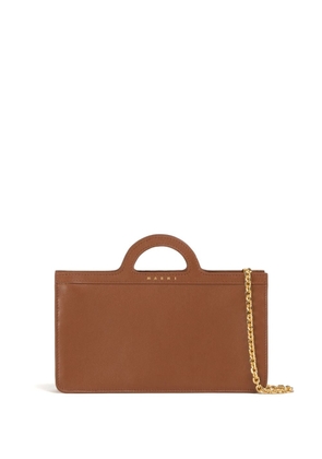 Marni Tropicalia leather wallet-on-chain - Brown