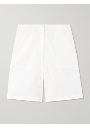 Theory - Pleated Linen-blend Shorts - White - US0,US2,US4,US6,US8,US10,US12