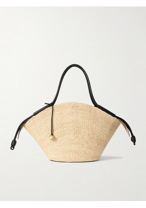Loewe - Paseo Large Leather-trimmed Raffia Tote - Neutrals - One size