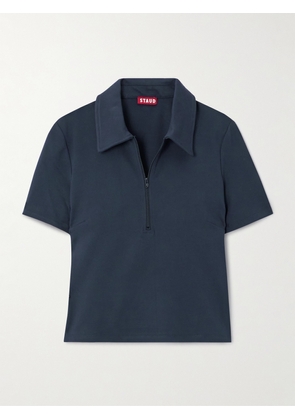 STAUD - Lonnie Stretch-ponte Polo Shirt - Blue - x small,small,medium,large,x large