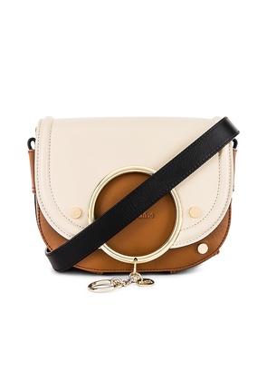 See By Chloe Mara Colorblock Medium Leather Shoulder Bag in Brown,Cream.
