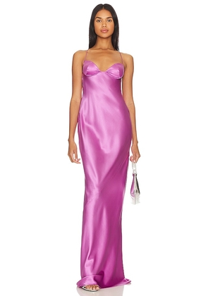 SER.O.YA Andie Silk Gown in Purple. Size S.